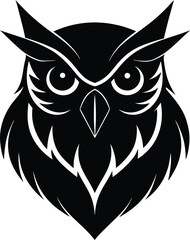 A cute cartoon owl bird on a white background vector illustration of a wild animal character face