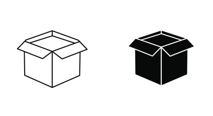Two simple box outlines are shown one open and one filled