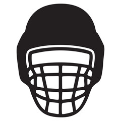 Black Hockey Helmet with Face Mask Icon for Sports Protection