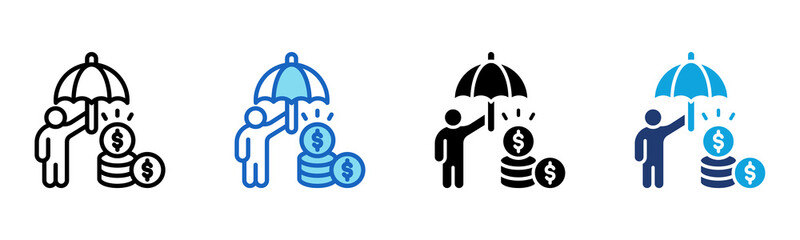 Money Insurance icon Multi Style Vector Illustration