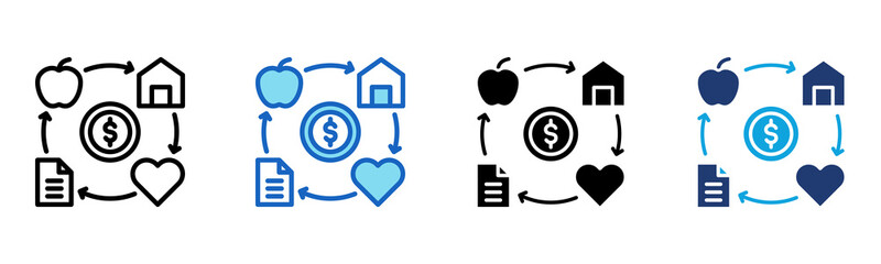 Necessities icon Multi Style Vector Illustration