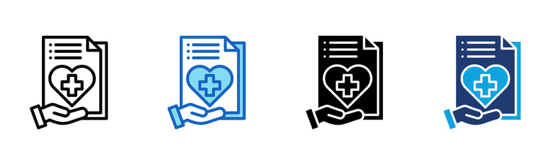 Fototapeta premium Health Insurance icon Multi Style Vector Illustration