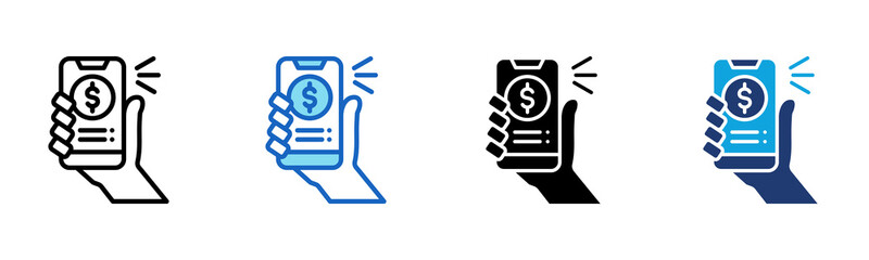 Mobile Banking icon Multi Style Vector Illustration