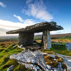 Ancient stone structure in landscape