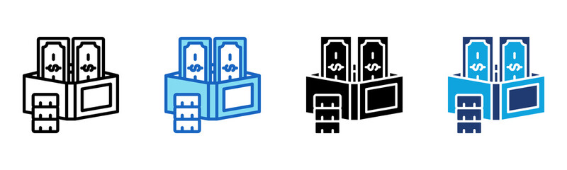 Personal Wallet icon Multi Style Vector Illustration