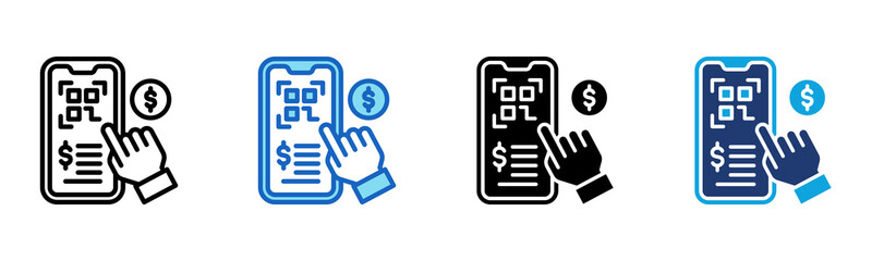 Online Payment icon Multi Style Vector Illustration