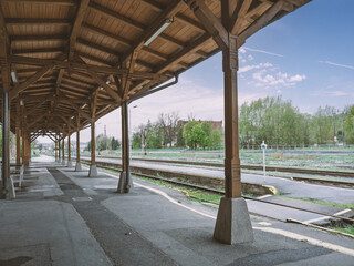 Wooden train station