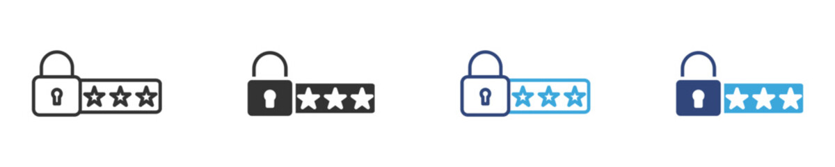Password icon set, Security icon . Padlock with password icon. vector illustration . 