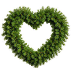 Heart-shaped wreath made of lush evergreen branches