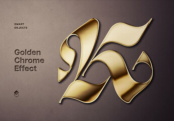 Realistic Gold Text & Logo Mockup
