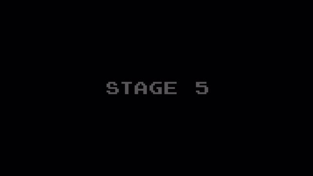 Retro 8-bit Pixel Text Animation on Dark Background - Vintage Arcade Computer Game Style - Powered by Adobe