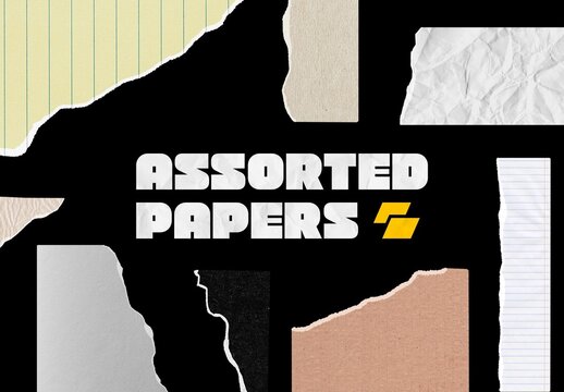 Assorted Ripped Paper Elements Collection