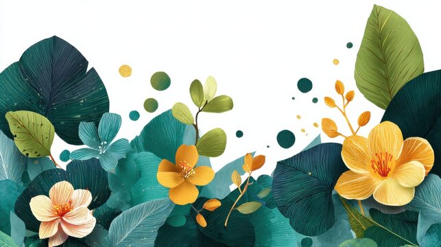 gandhi jayanti minimalist floral design with abstract leaves and flowers