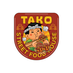 takoyaki restarurant logo template