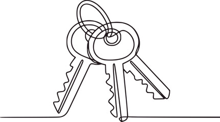 Bunch of keys linked together metal security