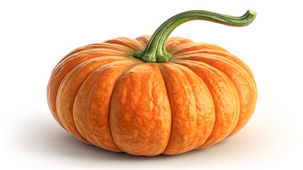 Obraz premium Realistic Orange Pumpkin PNG Isolated on White Background – Autumn, Halloween, and Thanksgiving Decoration