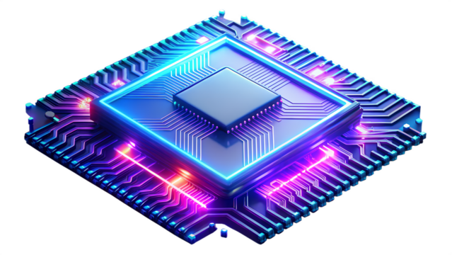 Isometric illustration of a modern central processing unit, isolated on transparent background a powerful chip for highperformance computing systems - Powered by Adobe