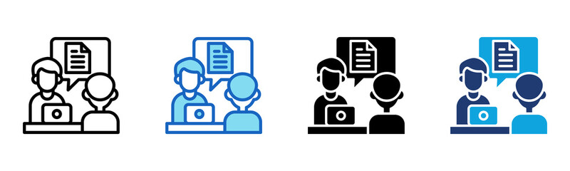 Client Advisory icon Multi Style Vector Illustration