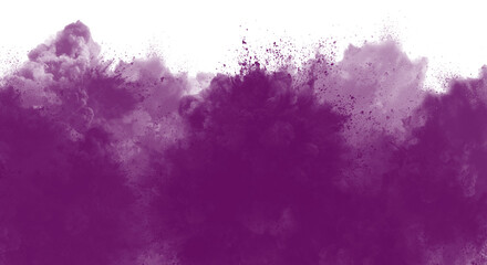 Purple powder explosion isolated on transparent background creates a mesmerizing effect, perfect for adding a touch of magic to your designs and projects