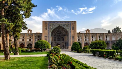 Madrasah architecture in Samarkand Uzbekistan.