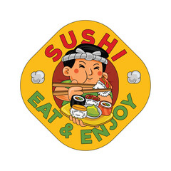 sushi restarurant logo template