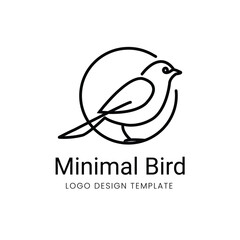 Elegant Bird & Nature Minimalist Line Art Logo
