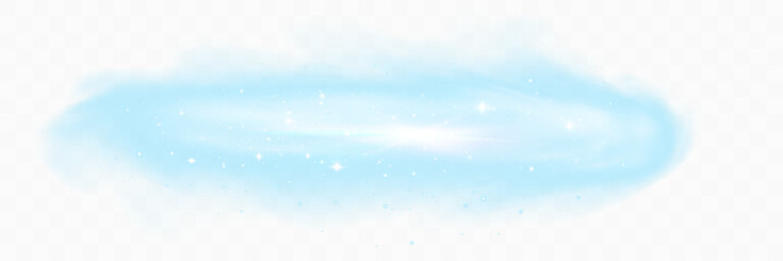 Mystical glowing smoke with sparkles, soft light particles, and magical dreamy atmosphere on transparent background