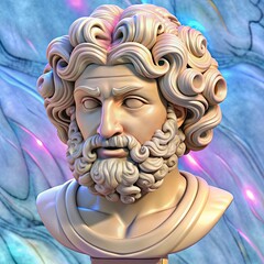 Laocoon Head Marble Statue With Intricate Details and Historical Significance, Showcasing Ancient Craftsmanship and Artistry in Sculpture