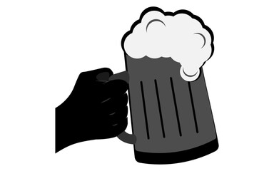 Hand Holding a beer Bottle Vector Image, bear Bottle with hand icon