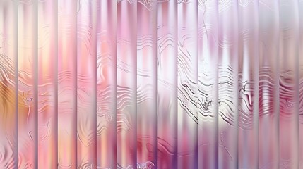 Reeded Glass. Colored Ribbed Background. Blue, Purple, Silver, Pink and Violet. Neon color effect on transparent texture for design. Futuristic wave pattern on bright rainbow template.