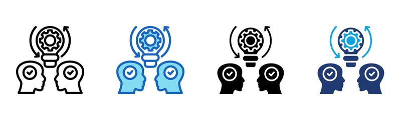 Skill Sharing icon Multi Style Vector Illustration