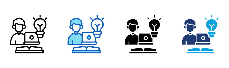 Knowledge Base icon Multi Style Vector Illustration