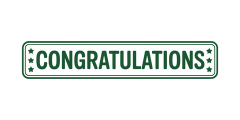 Congratulations sign with green stars and border