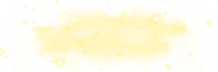Fantasy light smoke cloud with glowing sparkles, magic dust and dreamy mist on transparent background