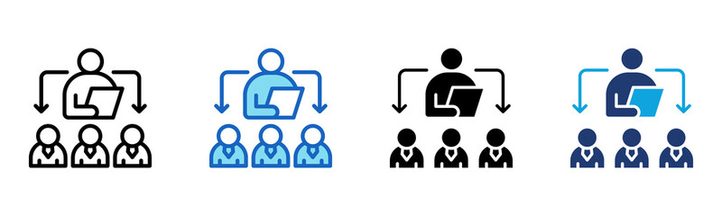 Role Delegation icon Multi Style Vector Illustration