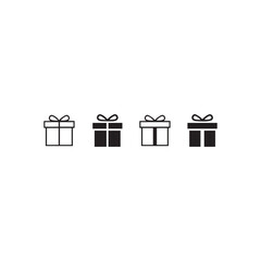 Minimalist Small Gift Boxes Icon Set