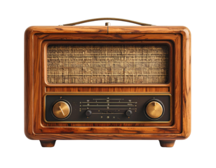vintage radio isolated on white