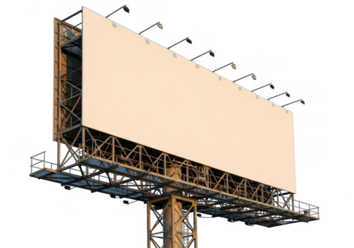 Blank billboard ready for advertising custom messaging and outdoor marketing campaigns isolated on transparent background