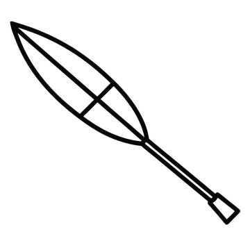 boat oar simple line art silhouette vector icon