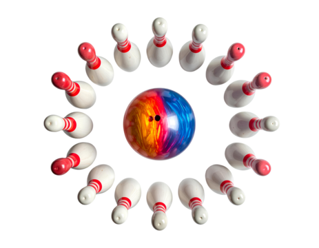 red sphere with earth globe