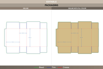 Machine case cartridge box packaging template in custom dimensions featuring detailed carton dieline, structural folding layout design, and accurate production die line