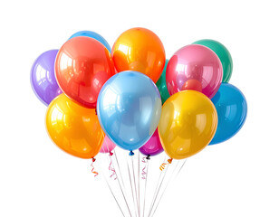 colorful balloons on white background