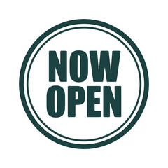 Now open circular green and white sign for business