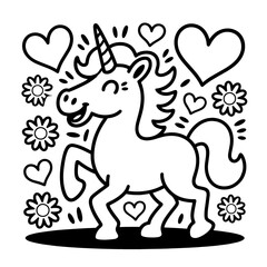 Adorable Black White Cartoon domestik animals mascotes dog cat cow bulldog korgi dino  Vector Art
