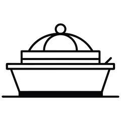 Fototapeta premium cruise buffet deck simple line art silhouette vector icon