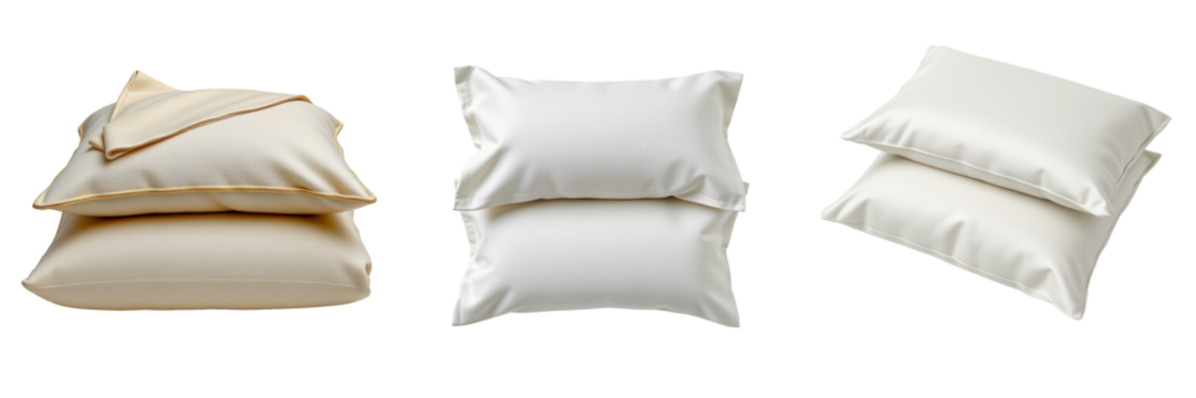 Soft Decorative Pillows on White Background for Home Interior Design