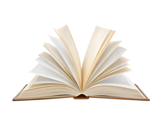 open book on transparent isolated on white background PNG , AI GENERATED