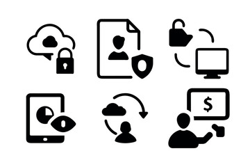 Security and Data Privacy Icons Set