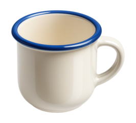 Vintage-style enamel espresso cup, perfect for adding charm to a retro kitchen.