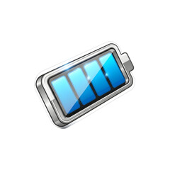 Futuristic battery energy icon isolated on white background